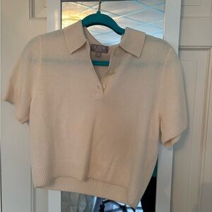 J. Crew Cream Cashmere Polo Sweater